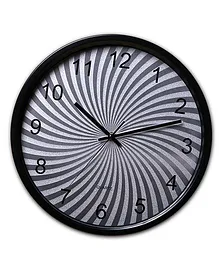 EZ Life Swirled Dial Clock - Black & Silver