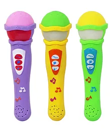 Vworld  Musical Microphone Singing Mic Toy with 3D Lights and Self Voice Mike Sound Toy Pack of 3 - Multicolor
