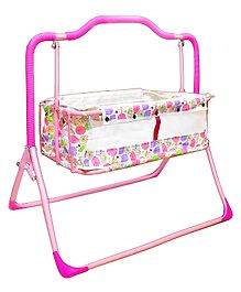 VParents Umbi New Born Baby Crib Bassinet cot Swing Cradle Jhula Palna (Pink)