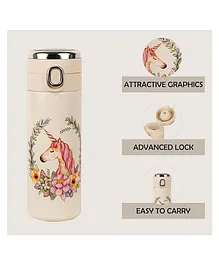 Sanjary Stainless Steel Water Bottle Quench Your Thirst  - 420ml (Color and Design May Vary)