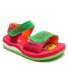 Beanz Unisex Turtle Printed Velcro Closure Sandals - Pink & Green