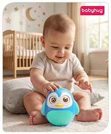 Babyhug Penguin Musical Push and Shake Eye
                        Blinking Blue Roly Poly| Wobbling Bell Sounds
                        For 8 Months+| Child Safe Material| Gifting Toy|
                        BIS Certified