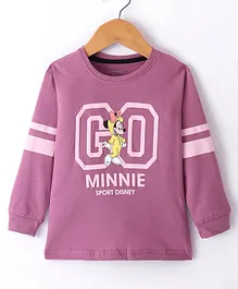 Doreme Single Jersey Full Sleeves T-Shirt Minnie Printed - Purple Mauve