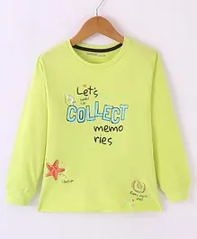 Doreme Single Jersey Full Sleeves T-Shirt Text Printed - Green
