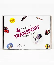 Hungry Brain Transports 24 Flash Cards - Multicolor