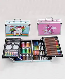 kunya Artist Colour Set -Unicorn Color Box with Multiple Coloring Kit, Professional Drawing Color Pencils, Oil Pastel, Sketches, Water Colors and Acrylict Craft - Multicolor