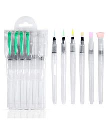 kunya Water Brush Pens Watercolor Brushes 6 Pcs Set with Different Size Tips Water Reservoir Pen for Watercolour Painting Oil Acrylic Painting and Calligraphy
