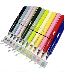 kunya 12 Inkless Color Pencil Set Kawaii Writing Pen Shape Endless Graphite Nib Pencil For Art School Color Painting Sketch Reusable with Eraser