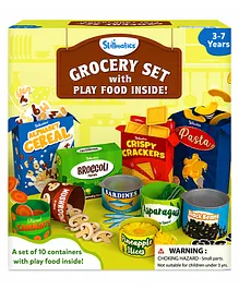 Skillmatics Grocery Set 10 Containers with Play Food Inside 100+ Pieces - Multicolour