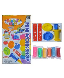 Paper Moon DIY Dough Play Set with Moulds and Accessories for Kids 6 clays and 5 accessories - Multicolor