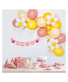 Special You Half Birthday Decoration DIY Combo Kit Pastel Theme with Half Birthday Banner and Pink, Yellow and White Balloons- Yellow- Pack of 56 Items