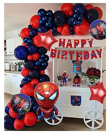 Special You Spiderman theme birthday DIY Combo decorative kit Red and Blue-Pack of  73 Items
