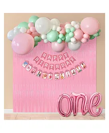 Special You 1st Birthday Decoration DIY Combo Kit Pink Theme with Pastel  balloons - Pack of 49 Items