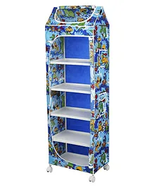 Little One's   6 Plastic Shelves Foldable Baby Storage Box Unbreakable Material (Steel Structure)  Jungle Blue