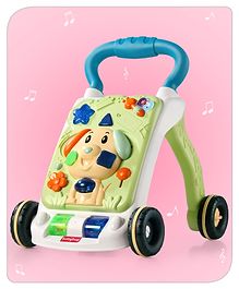 Babyhug Premium Puppy Push Walker for Kids- Green| Activity Walker with Music & Light for Toddlers| Sit to Stand Multi Activity Walker| Interactive Learning Toy for 9 Months to 3 Year Kids| BIS Certified