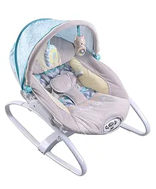 INFANTSO Baby Rocker with Soothing Vibrations 9 Melodies & Toy Bar - Grey