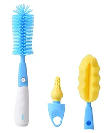 U-Grow Silicone (Scratch Free) Bottle Cleaning Brush Blue Set of 3
