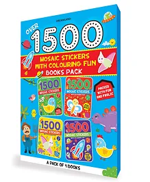 1500 Mosaic Stickers Books Pack - A Set of 4 Books  Sticker Book for Kids Age 4 - 8 years - English