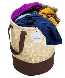 Fun Homes Laundry Bag Metalic Print - Brown