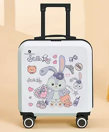 Star and Daisy  Kid Luggage Casewith Wheel and Push Handle White - 18 Inch