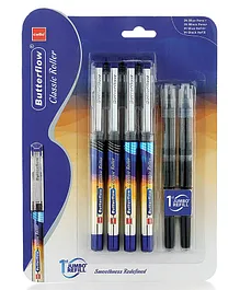 Cello Butter flow Classic  Roller Pen with 2 Refills Pack of 1 - Black and Blue