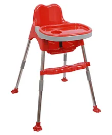 My Giraffe Paw Spotty Baby Dining Chair with Footrest, Seat Belt and Adjustable Slide in Tray - Red