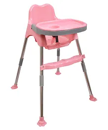 My Giraffe Paw Spotty Baby Dining Chair with Footrest, Seat Belt and Adjustable Slide in Tray - Pink