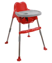 My Giraffe Paw Bobo Baby Dining Chair with Footrest, Seat Belt and Adjustable Slide in Tray - Red