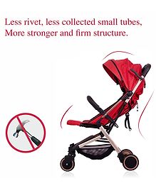 Polka Tots Light Weight Travel Baby Trolley Stroller - Red