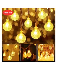 Bubble Trouble 14 Led Crystal Ball Decorative String Lights for Diwali  (4 Meters, Warm White)
