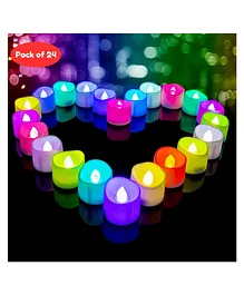 Bubble Trouble Flameless & Smokeless Led Tealight Candles (Multicolor, Pack of 24)