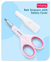 Babyhug Baby Nail Scissors with Safety Cover - Pink