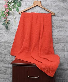 Little Angels Knitted Blanket for baby  - Orange