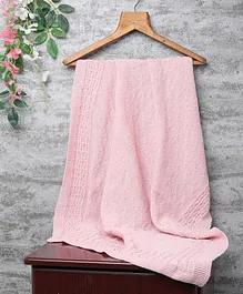Little Angels Baby Wool knitted Blanket for babies  - Pink color