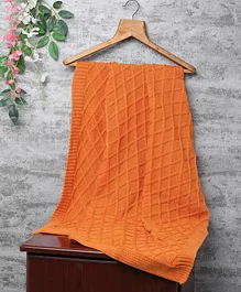 Little Angels knitted Blanket for baby - Orange
