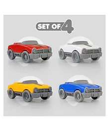 NHR Dinky Plastic Push and Go Car Toy Set of 4 - Multicolour