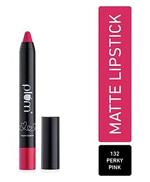 Plum Twist & Go Matte Lipstick Perky Pink - 132 (Fuchsia Pink)