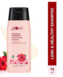 Plum Hibiscus & Ceramides Long & Healthy Shampoo, Helps Boost Hair Growth, Hydrates & Conditions hair, Prevents Split Ends, Contains Hibiscus Extracts, Ceramides - SLS-Free, Paraben-Free & 100% vegan