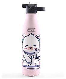 Babyhug Koala Print Double Wall Steel Sipper Pink - 500 ml