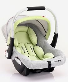 Babyhug Onyx Elite Car Seat cum Carry Cot with Rocking Base and aluminium handle - Grey & Green