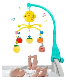 Fiddlerz Musical Wind up Cot Mobile Ring with Hanging Soft Fruit  Toys, Soft Soothing Music for Babies