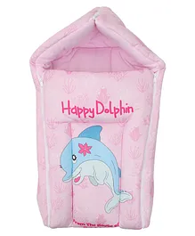 Quick Dry Wrapper cum Sleeping Bag Happy Dolphin Print - Pink