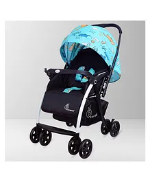 R for Rabbit Sugar Pop Baby Stroller & Pram Adjustable Recliner - Dino Blue