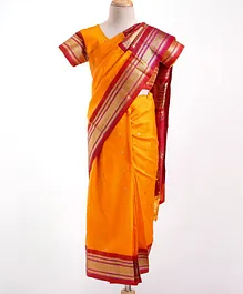 Bhartiya Paridhan Silk Saree With Half Sleeves Blouse - Yellow