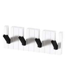 MOMISY Piano Look Self Adhesive Sticky Key Holder Decorative Key Organizer Wall Hook for Home Storage Hook Storage Organizer - Black