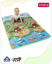 Babyhug Cow & Lion Printed Play Mat  - Green