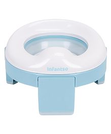 Infantso Portable Potty Seat for Boys and Girls Potty Toilet Seat Travel Friendly for Kids 6 to 24 Months Child Toddler Non-Slip with Splash Guard Fits Round & Oval Western Toilets Small- Blue