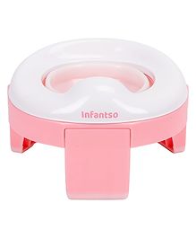 Infantso Portable Potty Seat for Boys and Girls Potty Toilet Seat Travel Friendly for Kids 6 to 36 Months Child Toddler Non-Slip with Splash Guard Fits Round & Oval Western Toilets Big -Pink