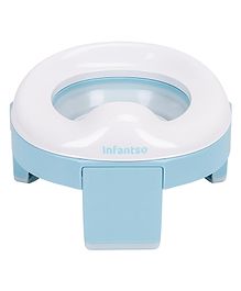 Infantso Portable Potty Seat for Boys and Girls Potty Toilet Seat Travel Friendly for Kids 6 to 36 Months Child Toddler Non-Slip with Splash Guard Fits Round & Oval Western Toilets Big -Blue