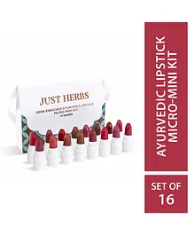 Just Herbs Ayurvedic Creamy Matte Lipstick For Lip Hydrating & Moisturising Lips Set Of 16